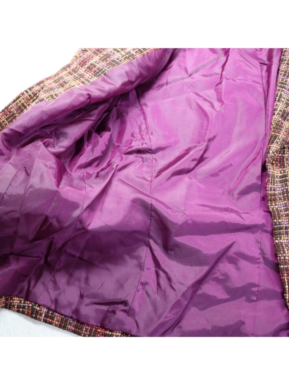Coldwater Creek Blazer Size 10 Multicolor Plaid Tweed 3/4 Sleeve Lined Career - Picture 5 of 10